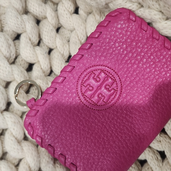AUTH TORY BURCH MARION HOT PINK LEATHER WALLET - Picture 6 of 8
